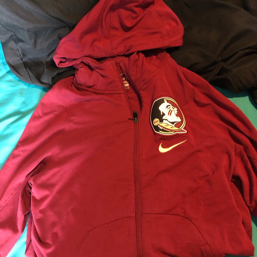 Garnet FSU Nike zip up hoodie
